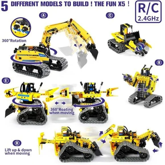 STEM Toy Building Sets for Kids Ages 8-12, 5-in-1 Remote & APP (430 Pcs)